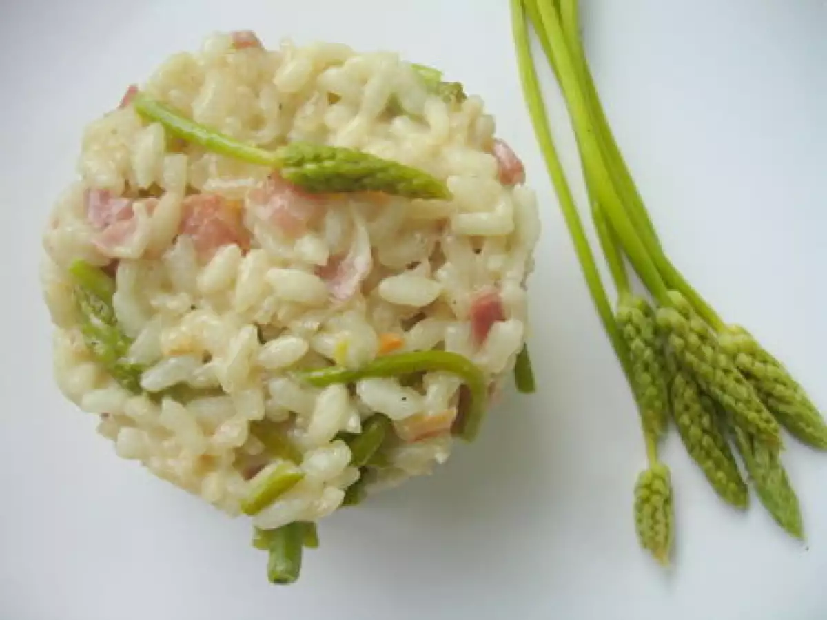 Risotto aux asperges sauvages et aux lardons - photo 2