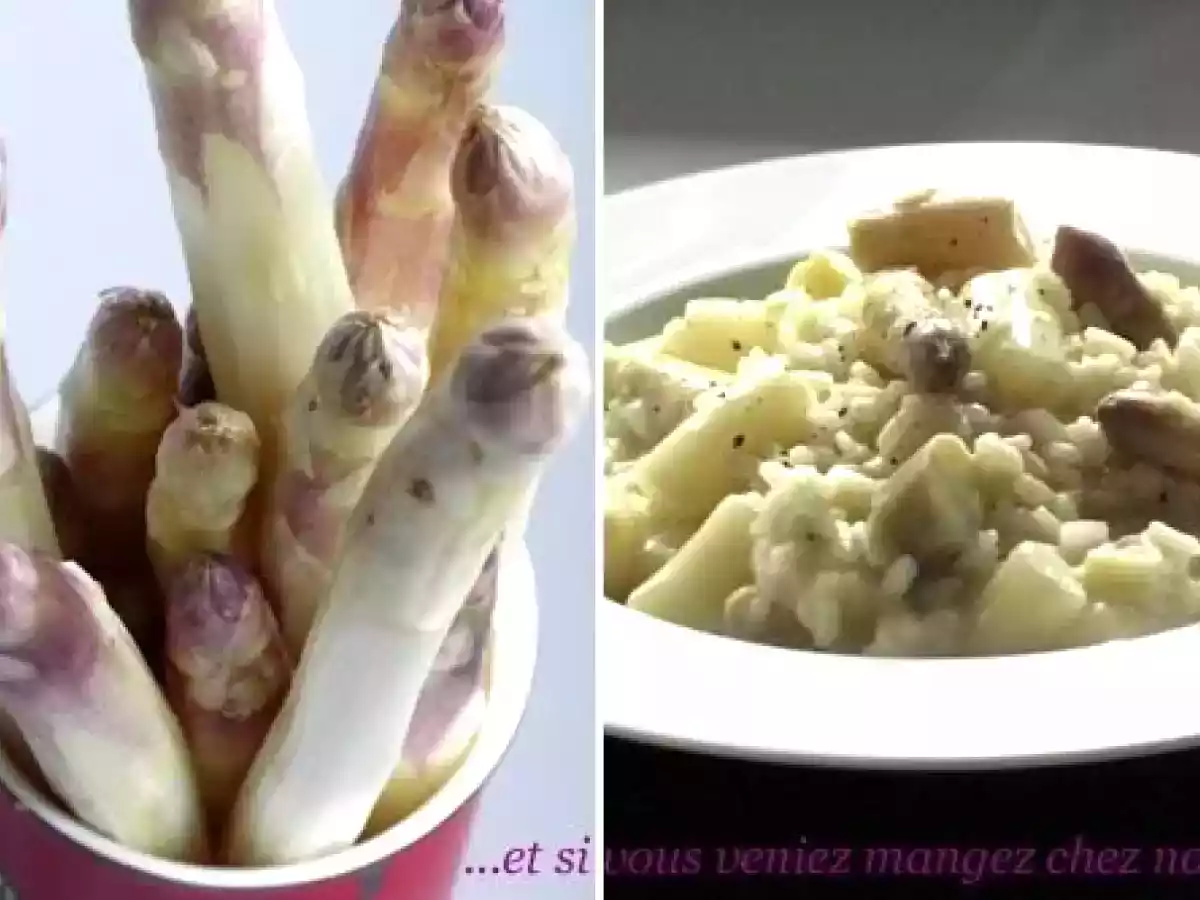 Risotto aux asperges violettes