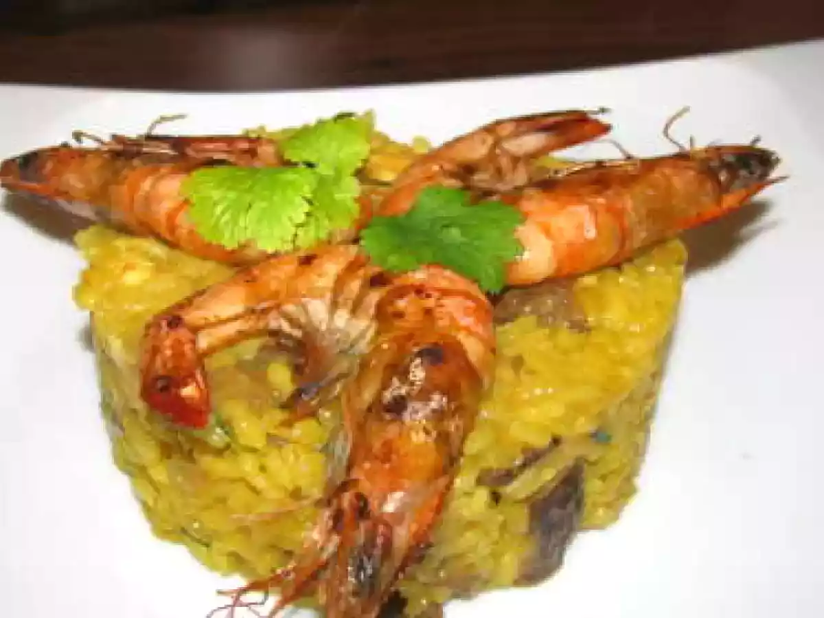 Risotto aux cèpes et aux crevettes
