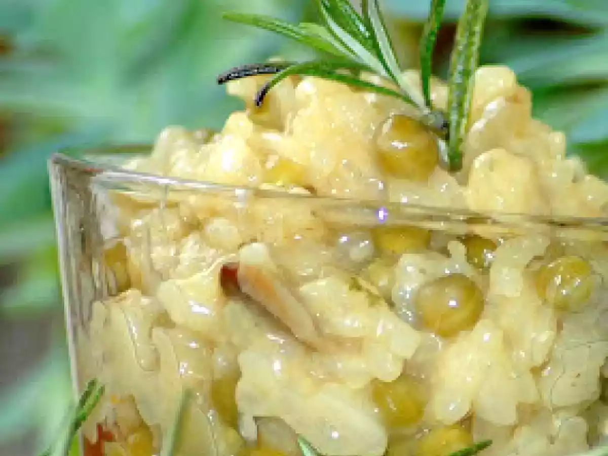 Risotto aux champignons frais et petits pois