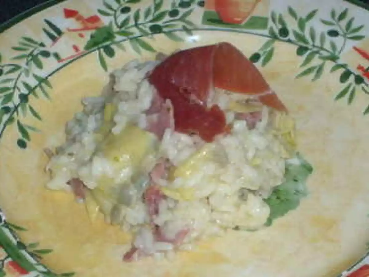 Risotto aux coeurs d'artichauts et jambon d'Aoste