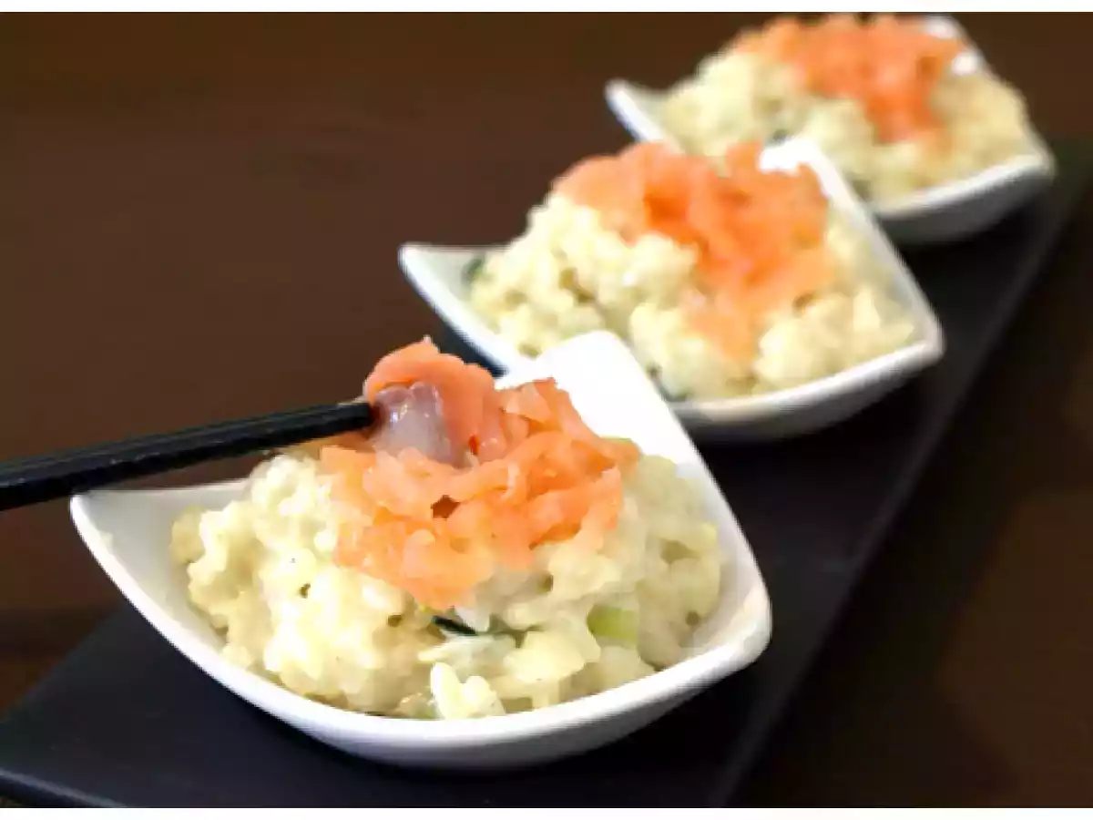 Risotto aux courgettes et au saumon fumé