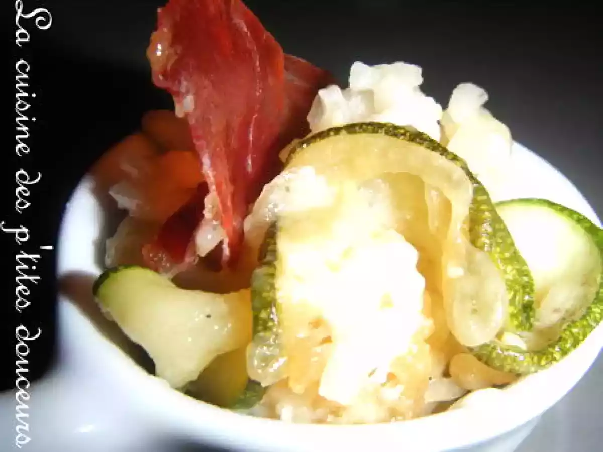 Risotto aux courgettes, mascarpone, parmesan et jambon de bayonne - photo 2