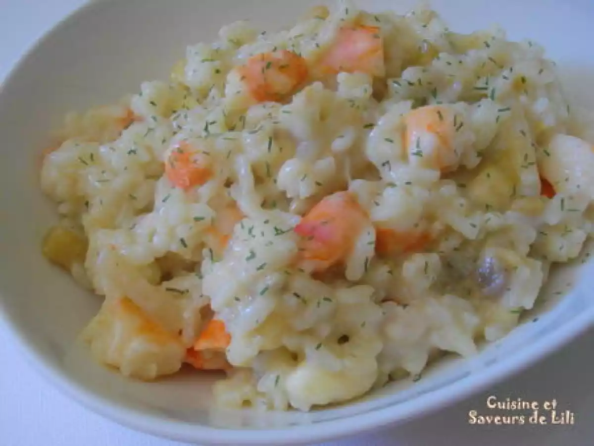 Risotto aux crevettes et aux asperges