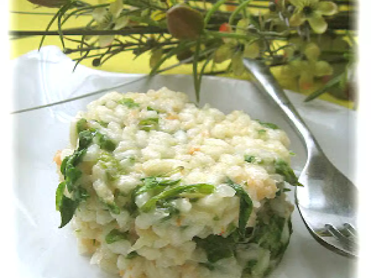 Risotto aux épinards et aux crevettes