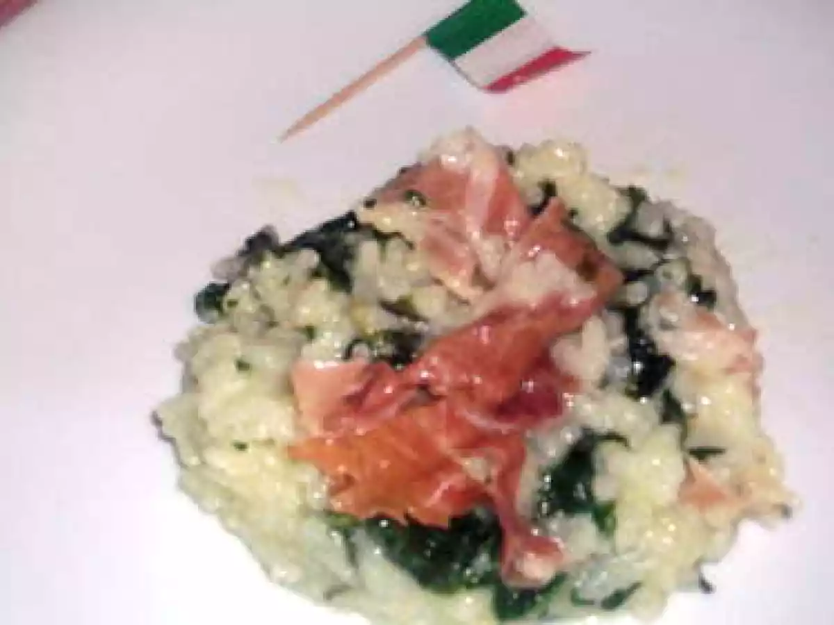 Risotto aux epinards et jambon cru