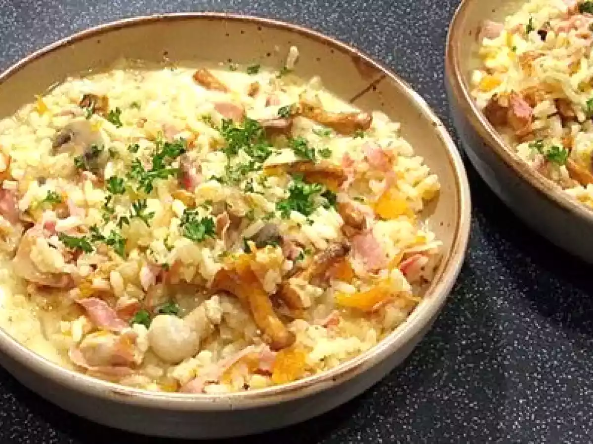 Risotto aux girolles et potiron sur une note de gingembre. - photo 2