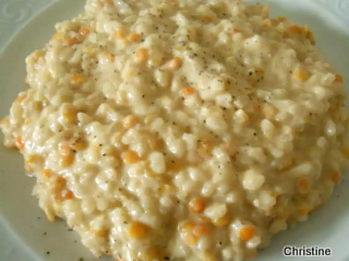 Risotto aux lentilles corail et gingembre frais