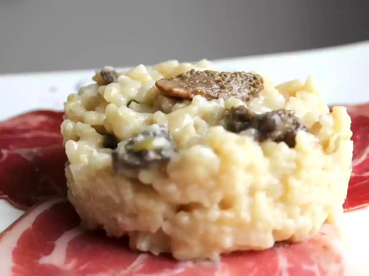 Risotto aux morilles et à l'huile de truffe