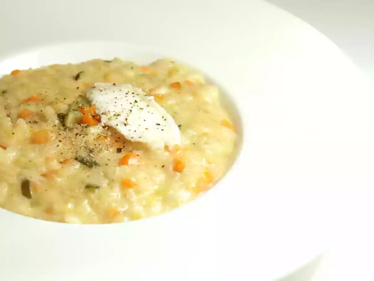 Risotto aux petits légumes & au chèvre