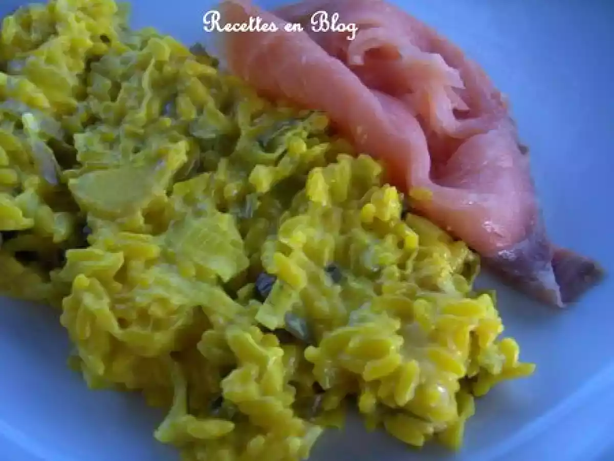 RISOTTO CITRONNE AUX POIREAUX PARMESAN ET SAUMON
