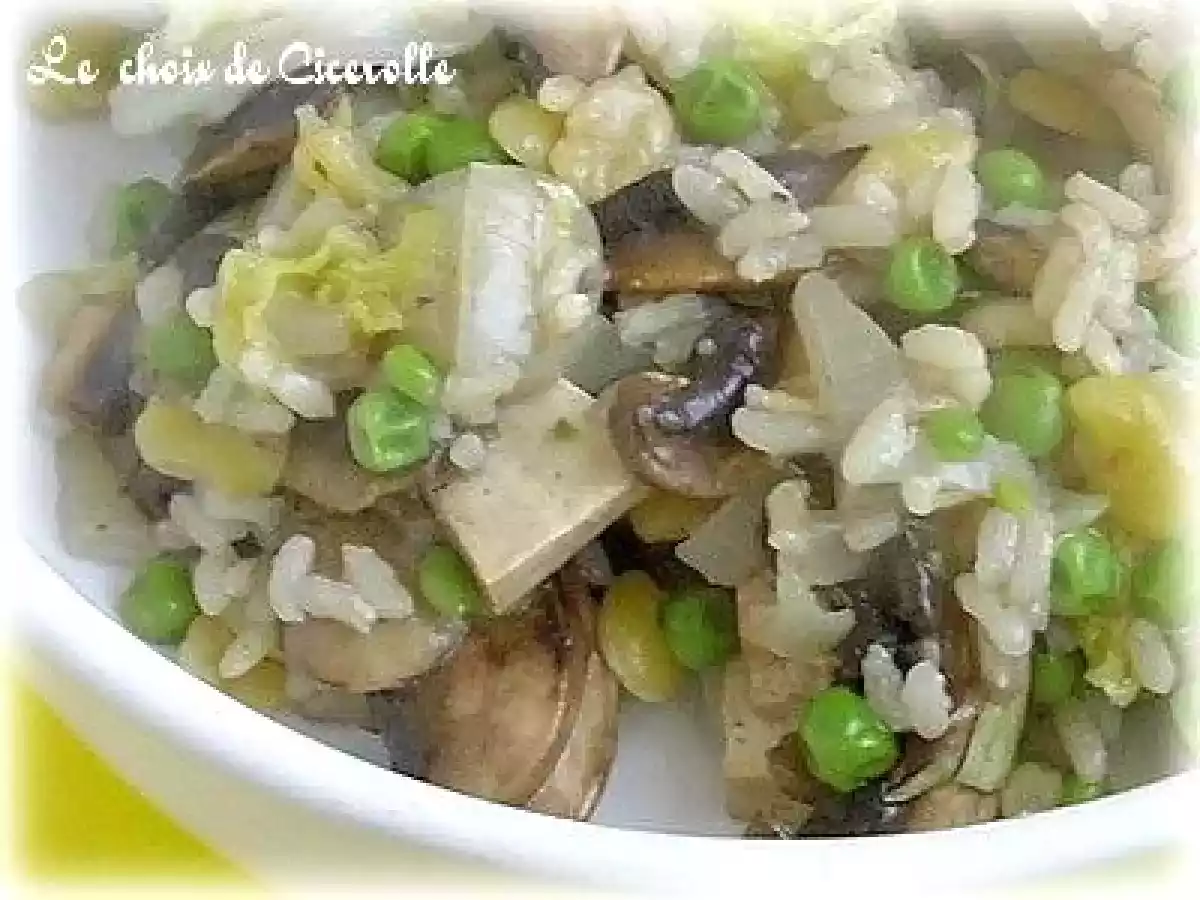 Risotto d'hiver au chou chînois et au tofu