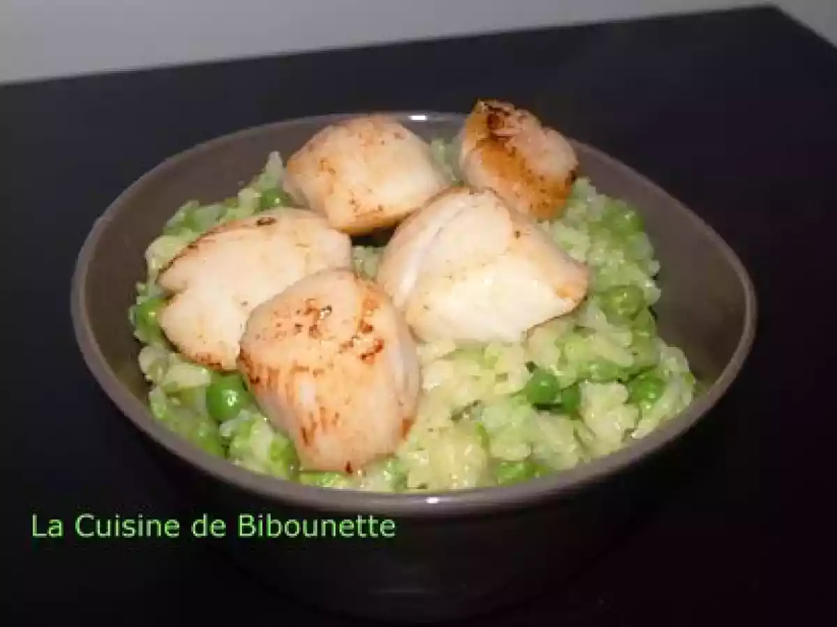 Risotto de aux Saint Jacques et aux Petits Pois à la menthe (7pts)