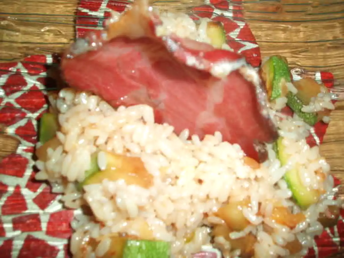 Risotto de courgettes et son croustillant de coppa