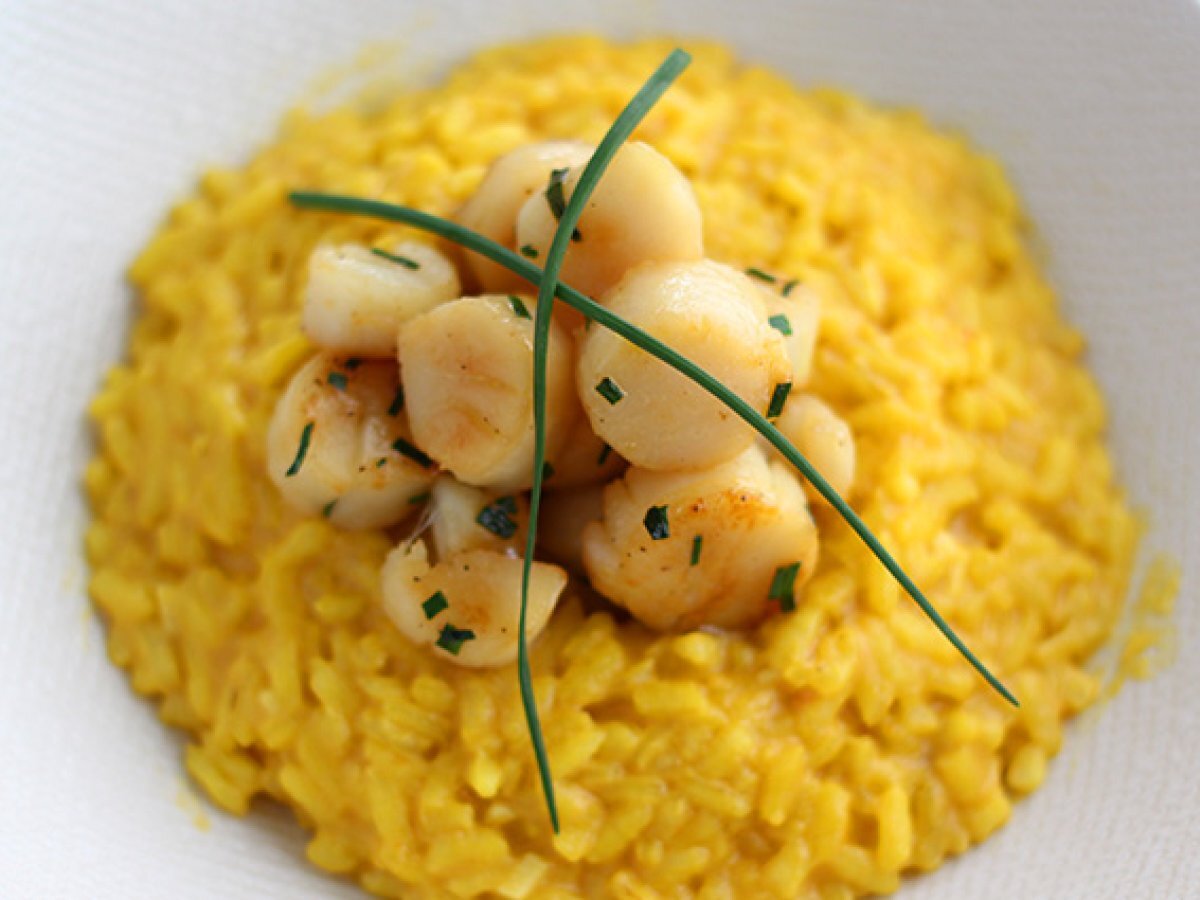 Risotto de noix de st jacques au safran Recette Ptitchef