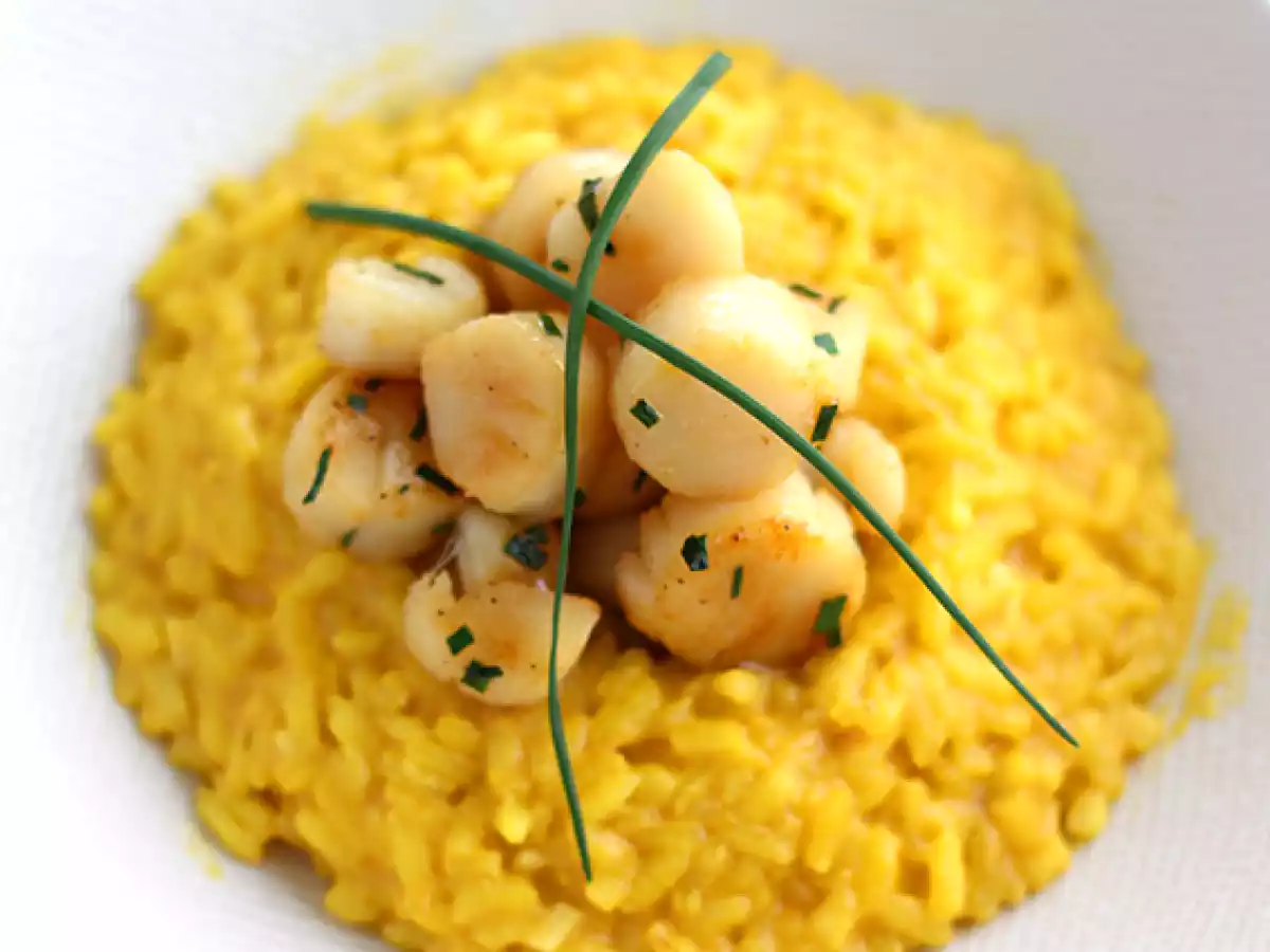 Risotto de noix de St Jacques au safran
