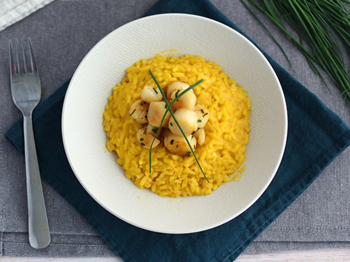 Risotto de noix de st jacques au safran Recette Ptitchef