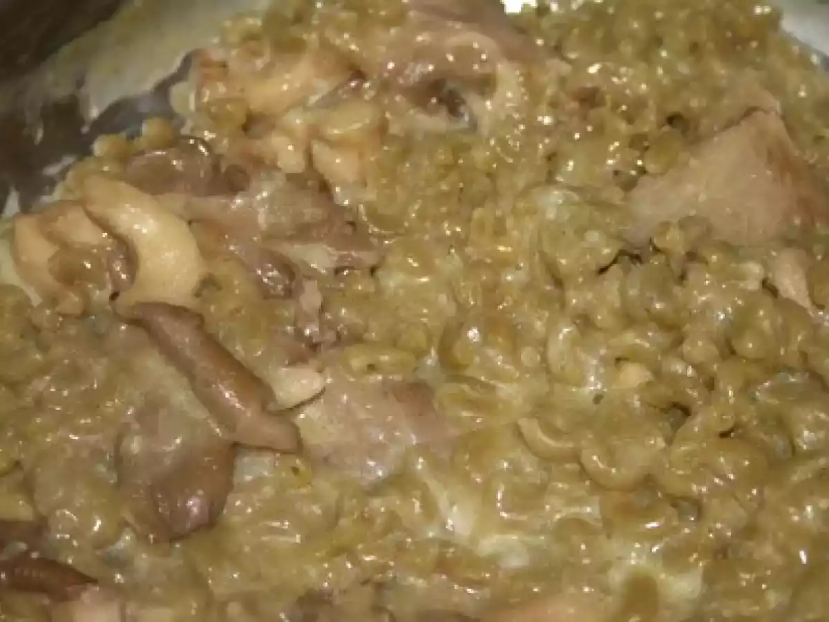 Risotto de pâtes aux pleurottes