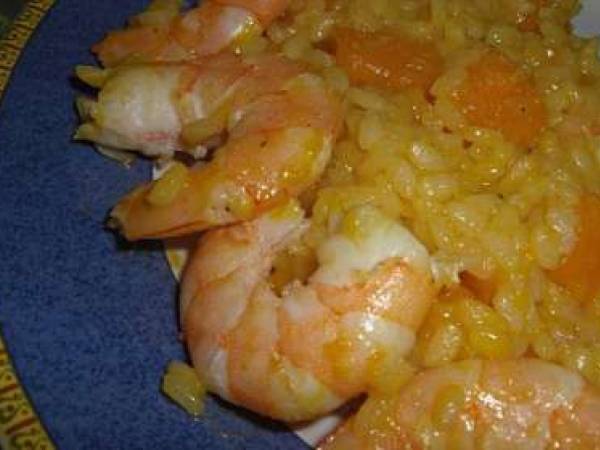 Risotto de potiron aux crevettes