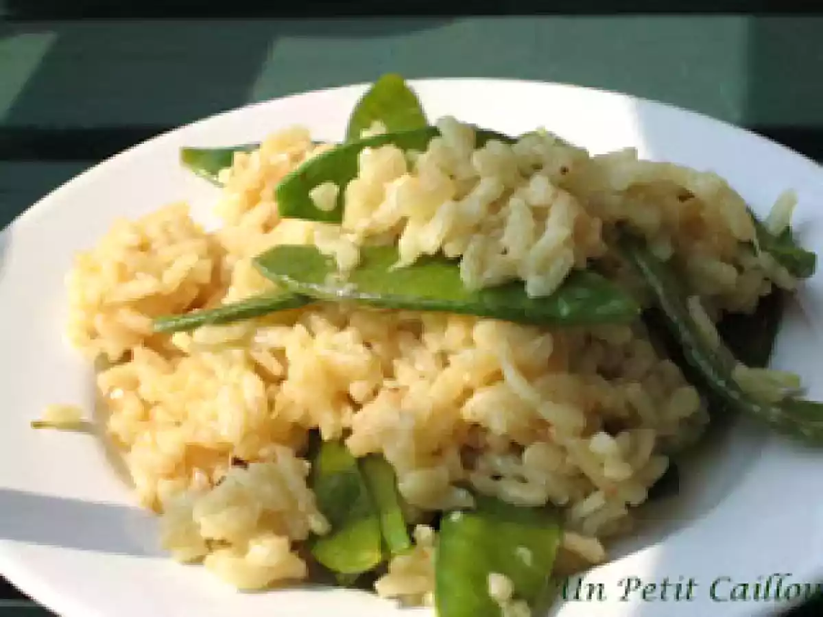 Risotto de printemps aux pois gourmands