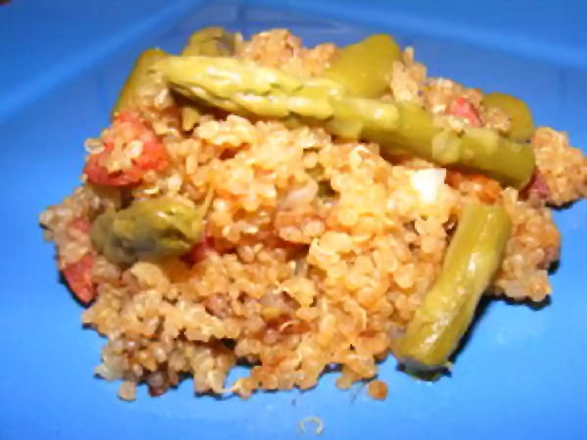 RISOTTO DE QUINOA AUX ASPERGES VERTES ET CHORIZO, OU QUINOAOTTO!