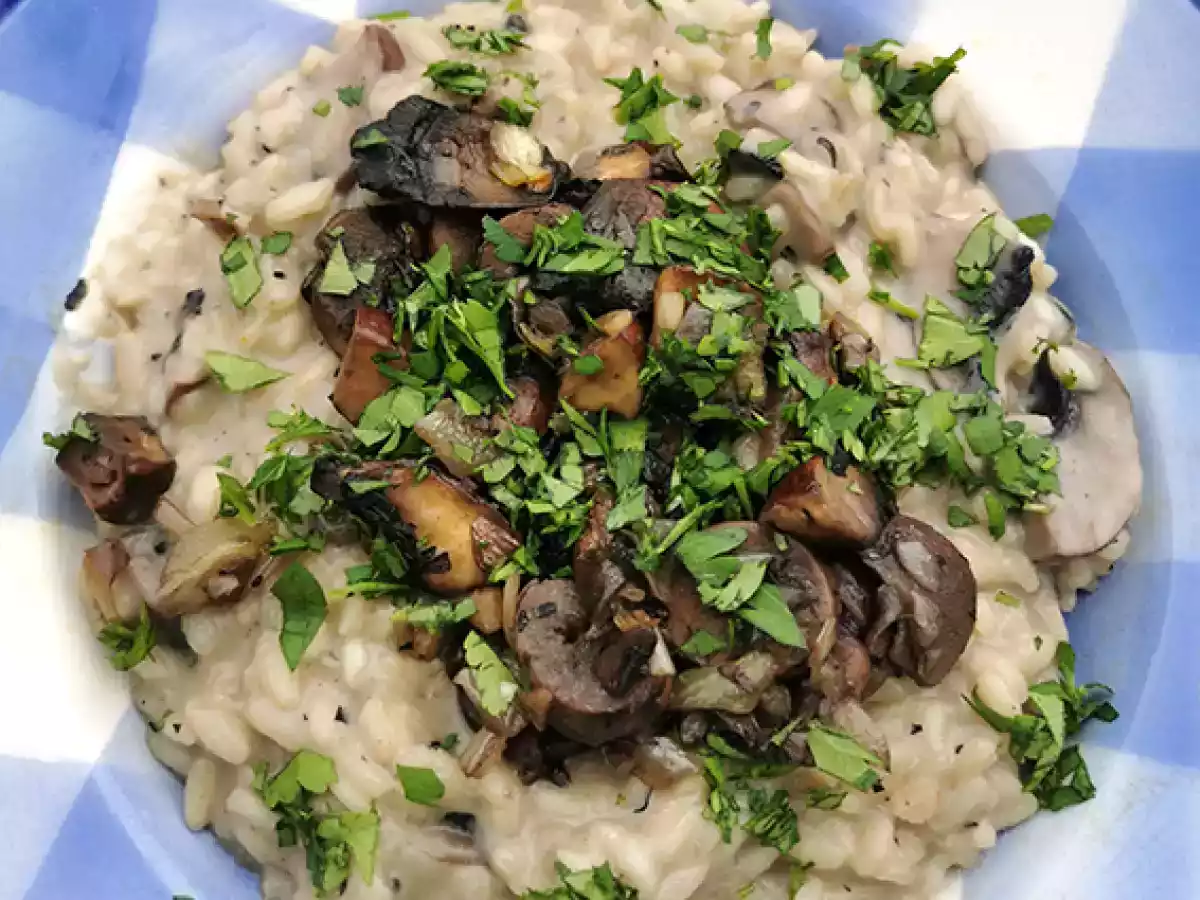Risotto hyper crémeux aux champignons