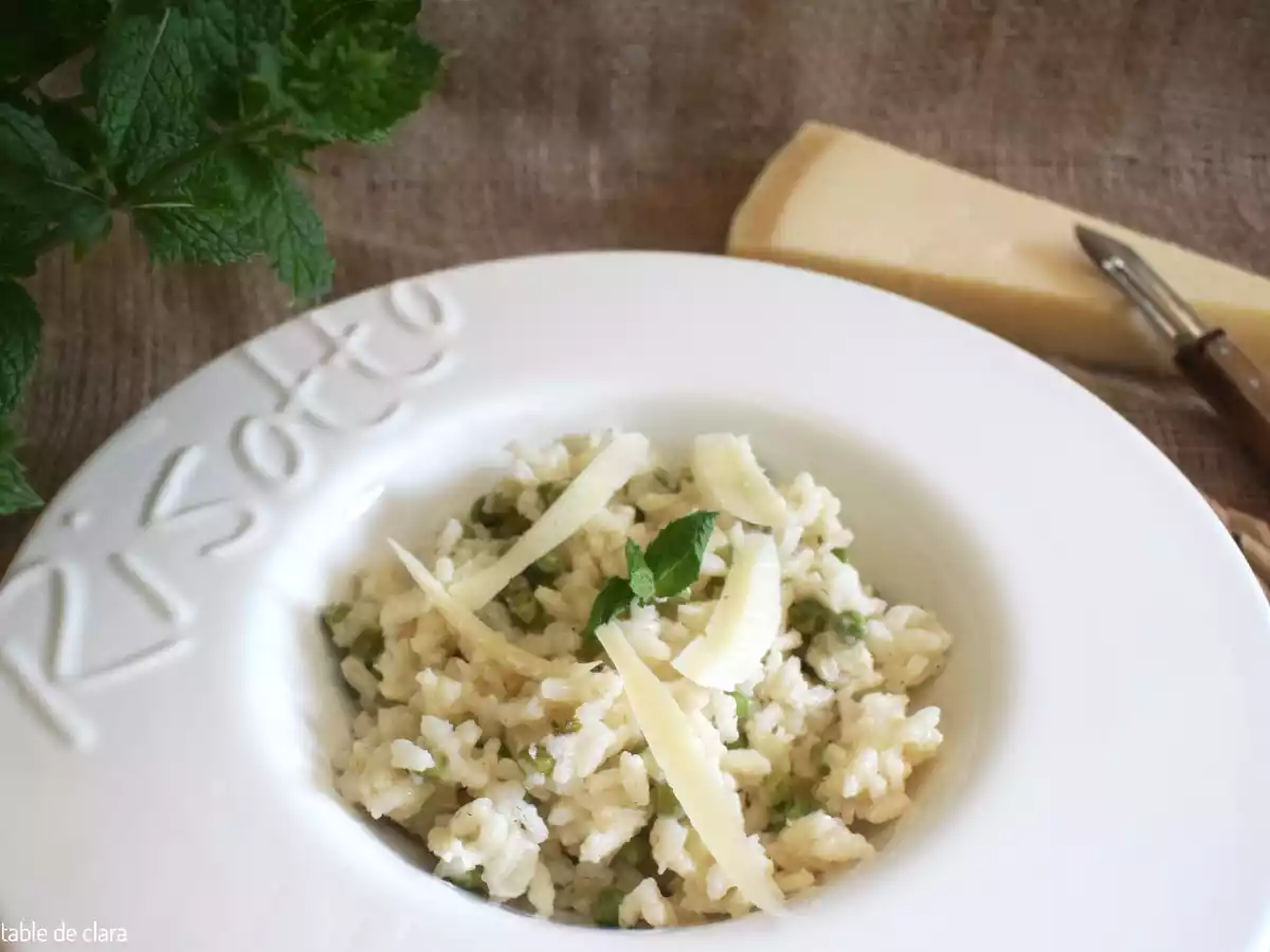Risotto petits pois menthe