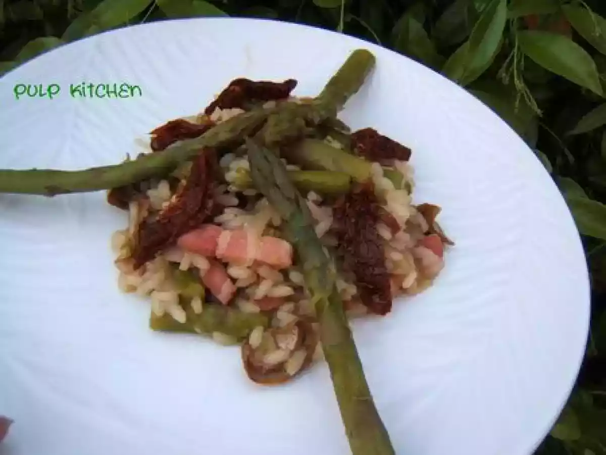 Risotto printanier aux asperges et aux cèpes séchés - photo 2