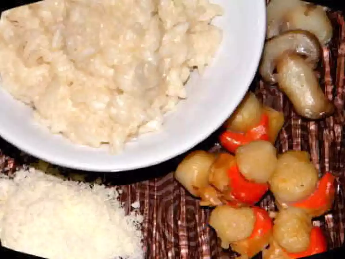 Risotto très crémeux, champignons et saint jacques