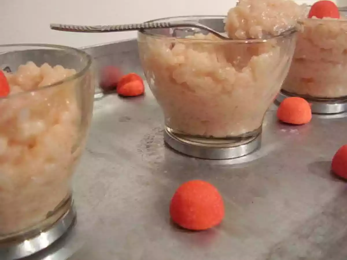 Riz au lait aux fraises Tagada.