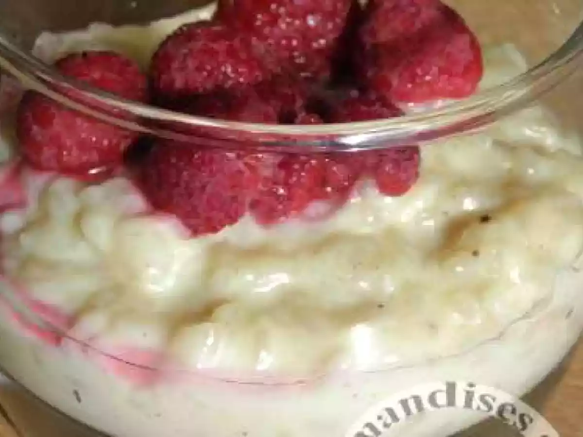Riz au Lait Chocolat Blanc et Framboises