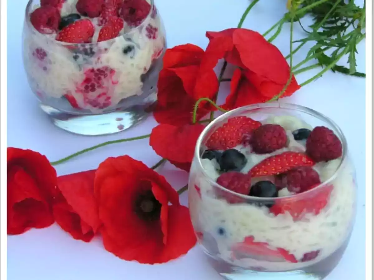 Riz au Lait de Coco, Chocolat Blanc et Fruits Rouges