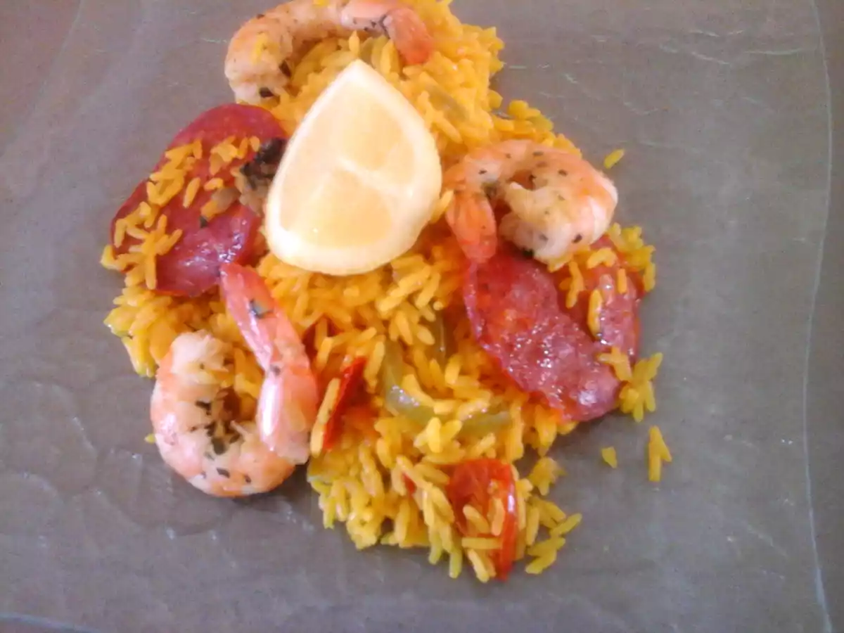 Riz aux crevettes sautées