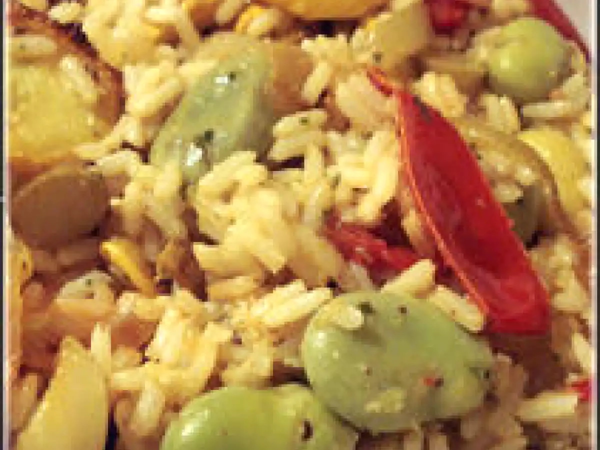 Riz aux légumes d'été confits