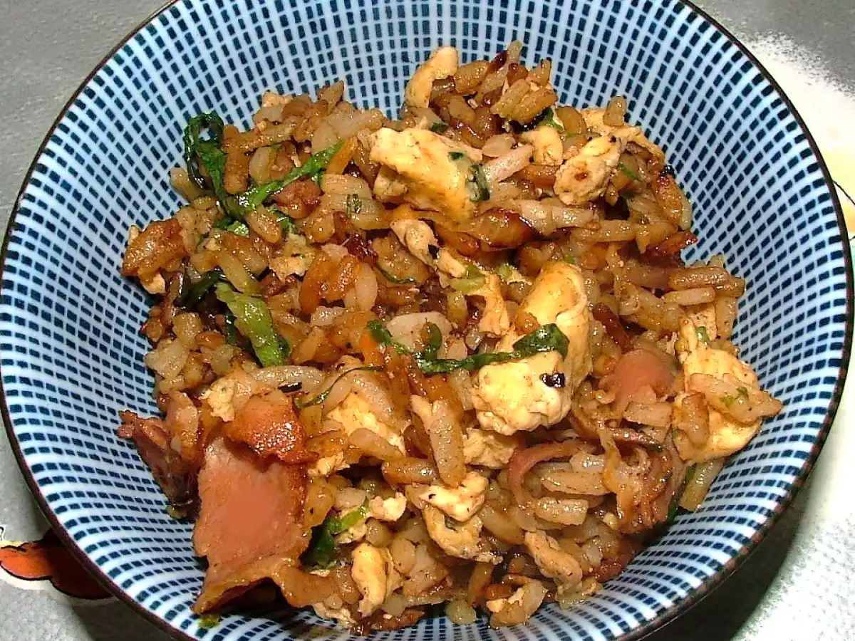 Riz cantonné... aux restes (salade verte)