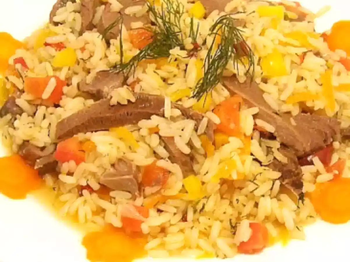 Riz pilaf au coeur de porc