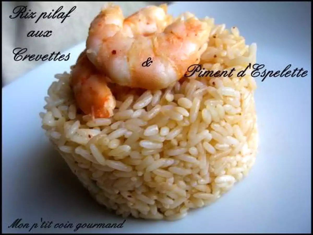 Riz pilaf aux crevettes et au piment d'Espelette