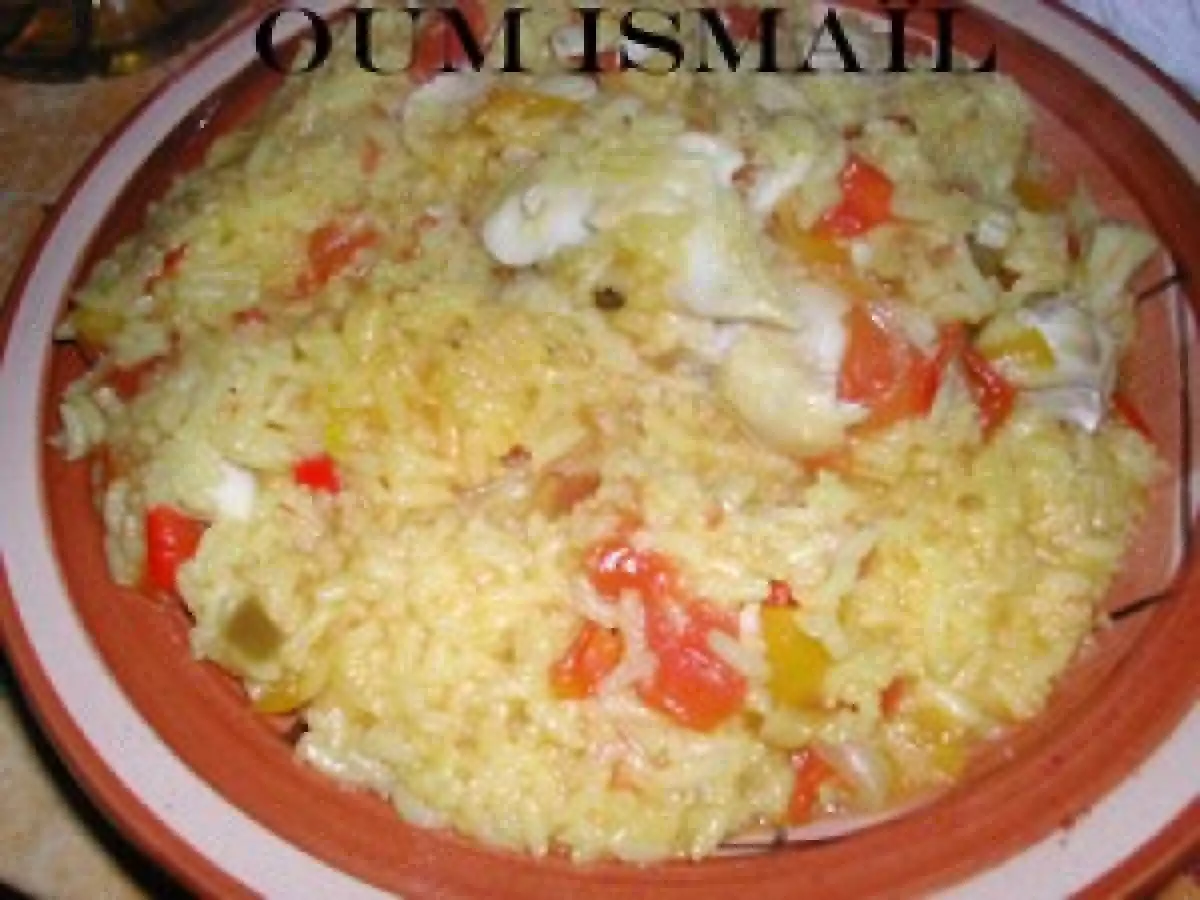 Riz safrané aux légumes et poisson