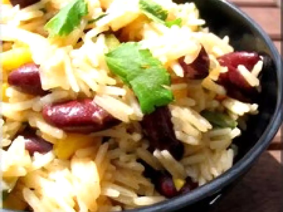Riz sauté aux haricots épicés