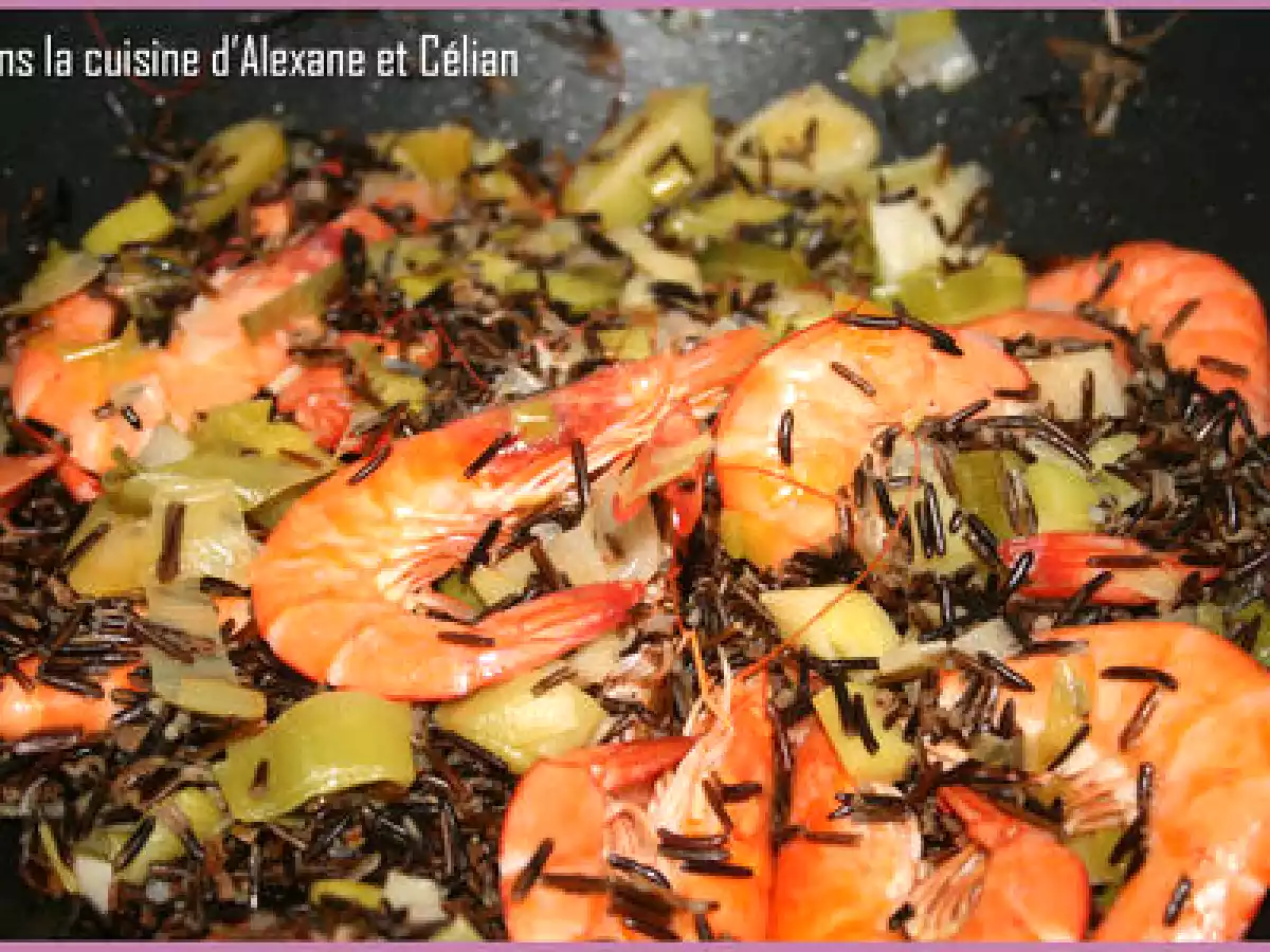 Riz Sauvage aux Crevettes et à la Fondue de Poireaux