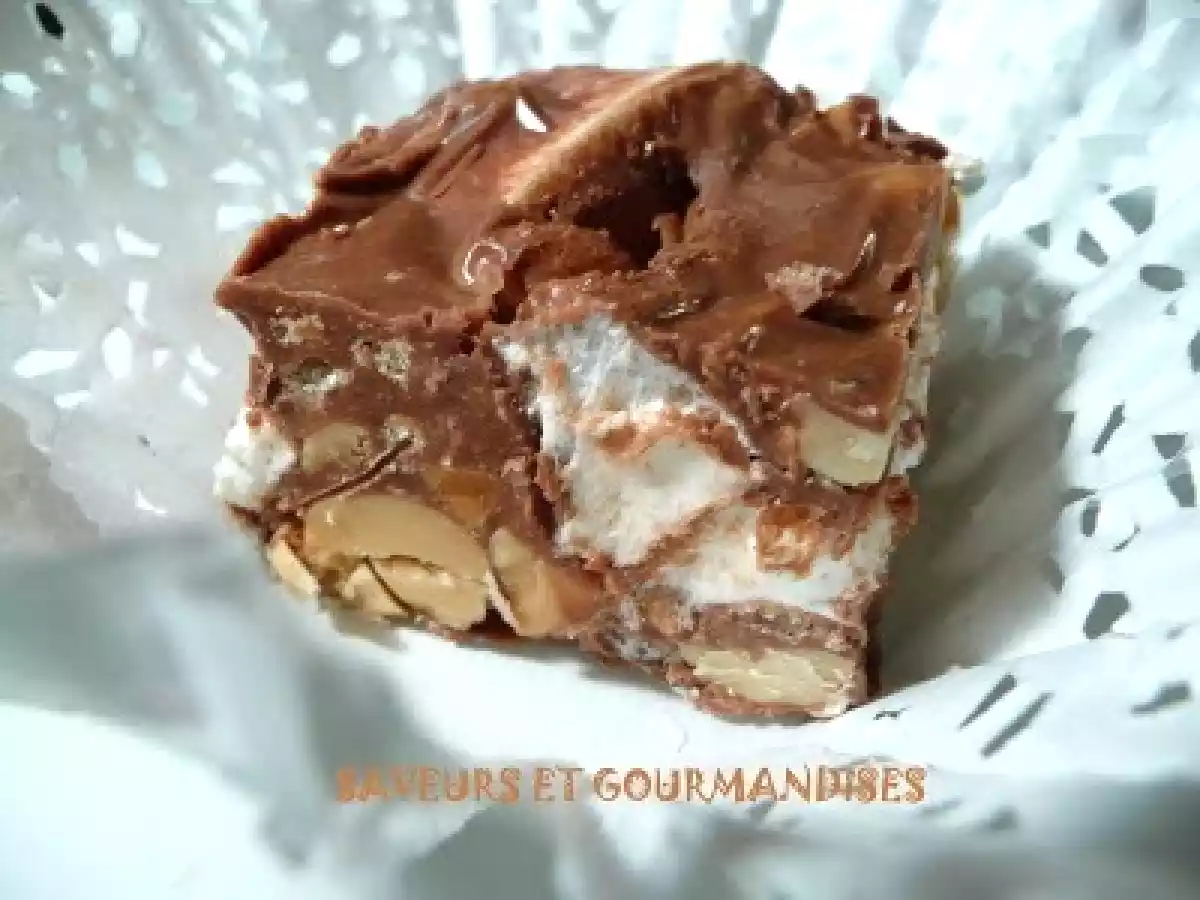 Rochers gourmands au chocolat.