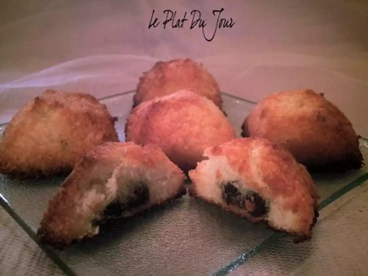 Rochers noix de coco coeur au chocolat (so girly)