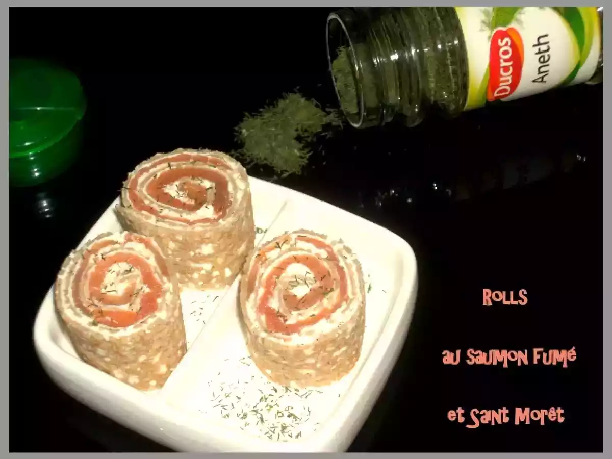 Rolls au saumon fumé et Saint Morêt