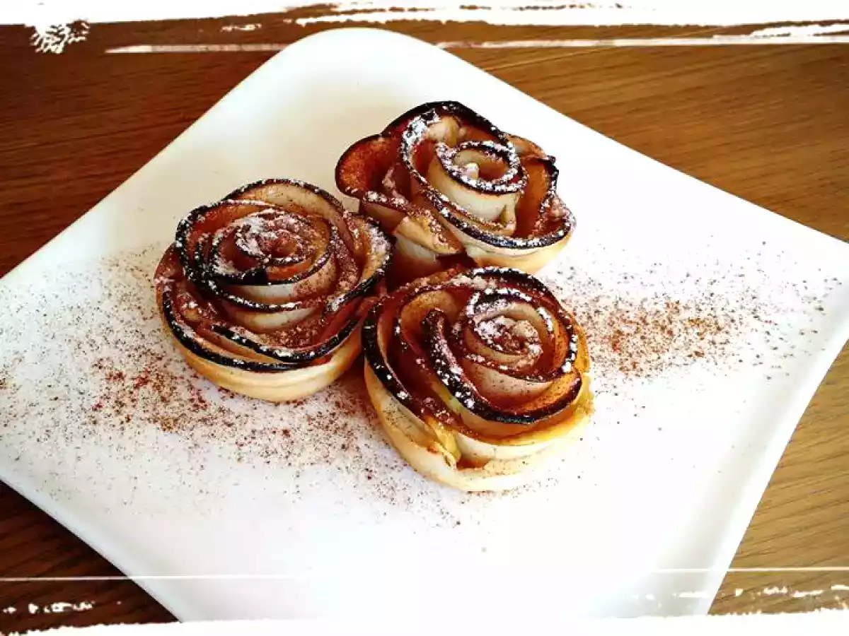 Roses sucrées aux pommes, façon tartelettes