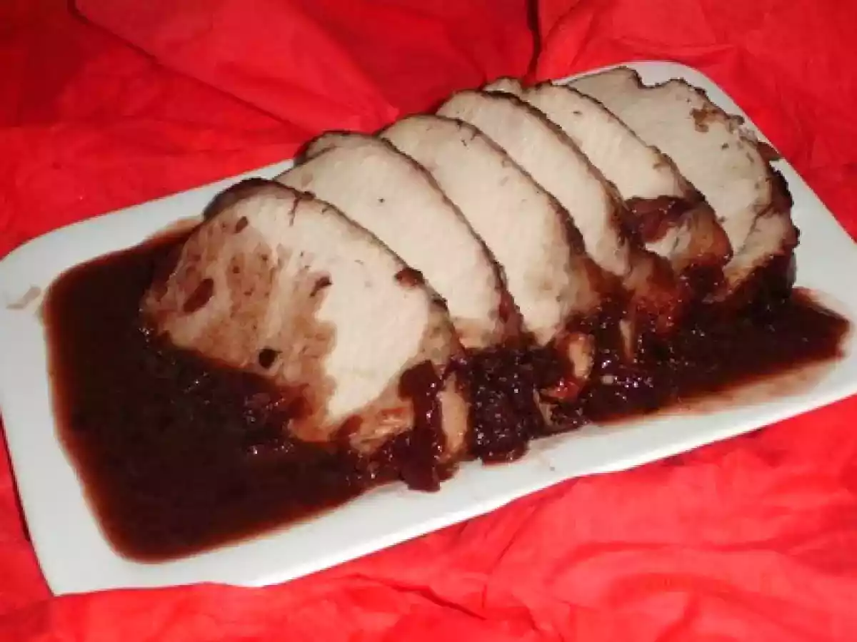 Roti cotelette au vin et gelée de groseille