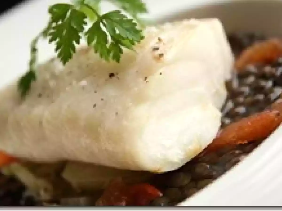 Rôti de Cabillaud, Lentilles au Bouillon de Cerfeuil et Fenouil Etuvé - photo 2