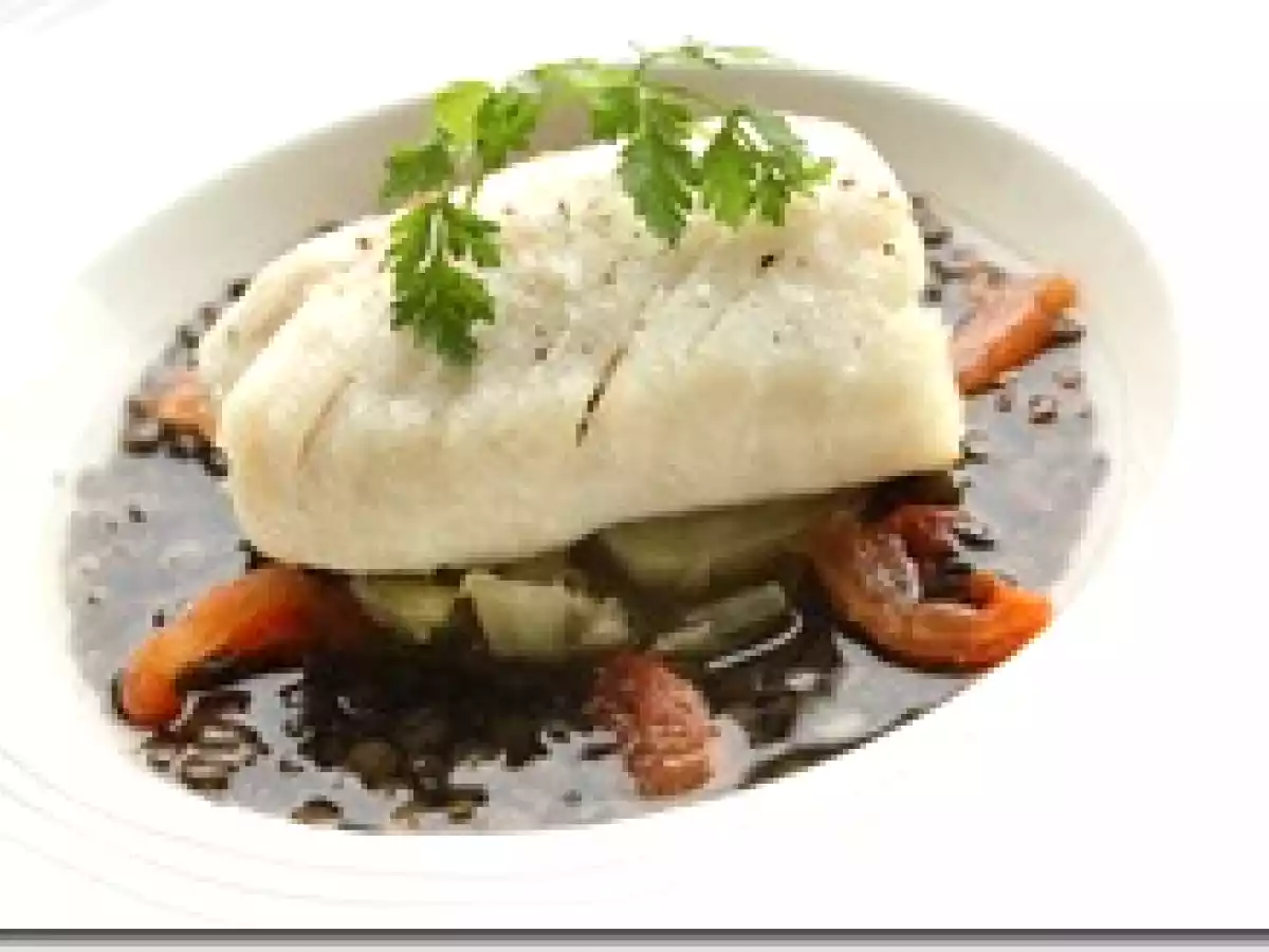 Rôti de Cabillaud, Lentilles au Bouillon de Cerfeuil et Fenouil Etuvé - photo 3