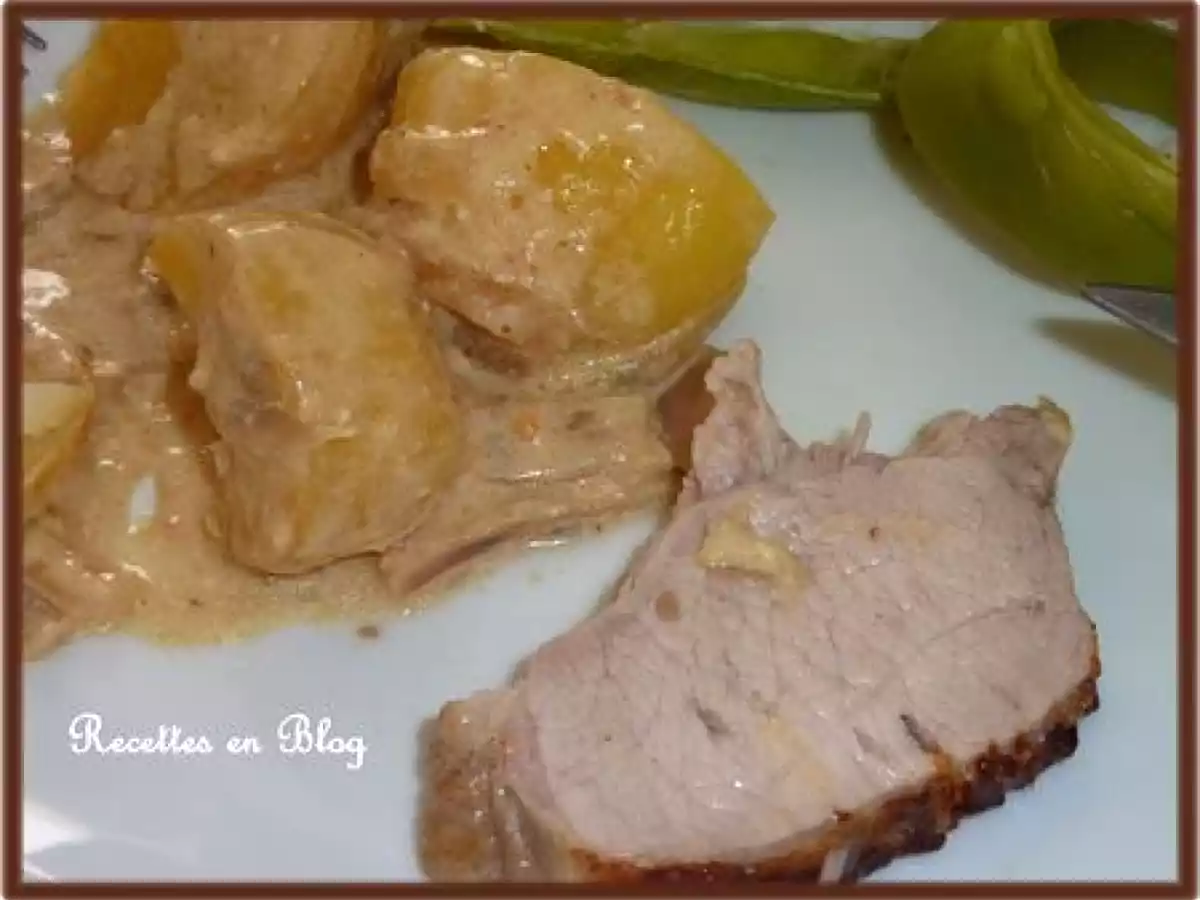 RÔTI DE PORC A LA CRÈME ET A LA MOUTARDE EN COCOTTE - photo 2