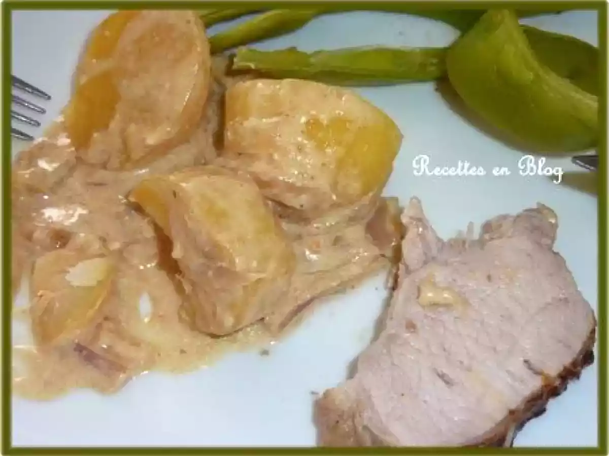 RÔTI DE PORC A LA CRÈME ET A LA MOUTARDE EN COCOTTE - photo 3