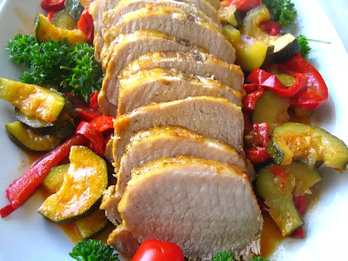 Rôti de porc au lait coco et ses petits légumes!!!!